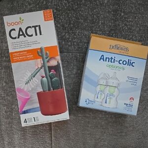 Cacti Bottle Cleaning Brush Set - Red and Green